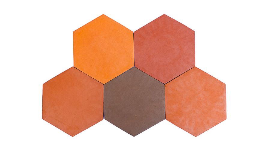 Gopuram Hex Clay Tiles Colors